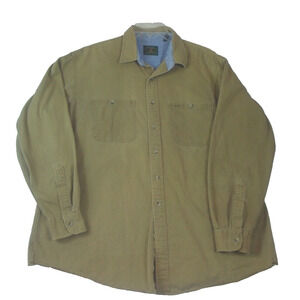 Vintage Southport Supply Men's Button Up Long‎ Sleeve Khaki Shirt XL USA Outdoor